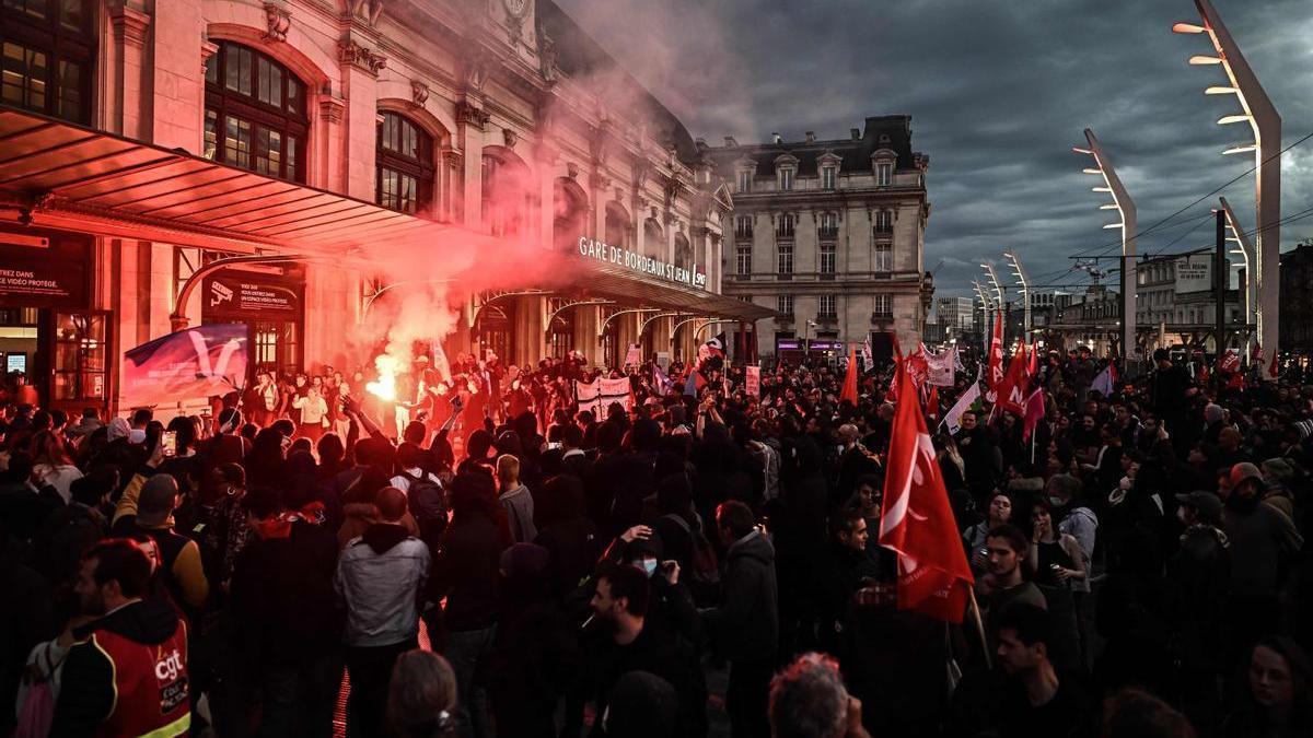Protestas en Francia contra la reforma de las pensiones.