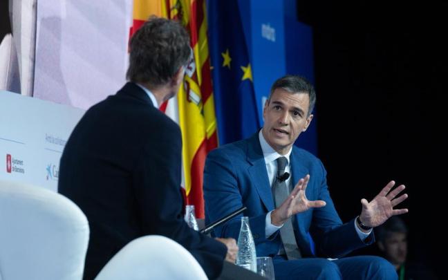 Pedro Sánchez interviene durante la tercera jornada de la 39 Reunió Cercle d'Economia en Barcelona.
