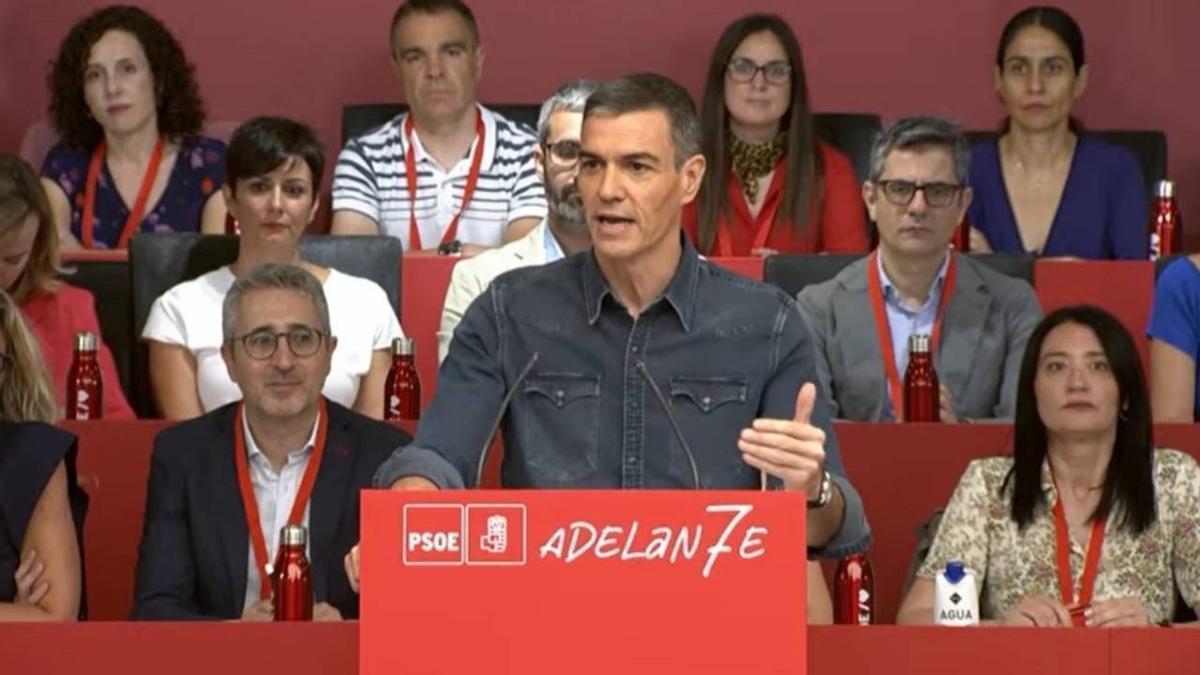 Pedro Sánchez durante el Comité Federal