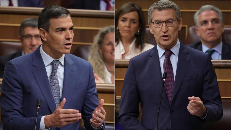 Pedro Sánchez y Núñez Feijóo intervienen en el Congreso.