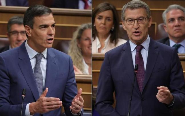 Pedro Sánchez y Núñez Feijóo intervienen en el Congreso.