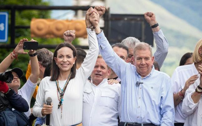 Edmundo González junto a María Corina Machado durante la campaña electoral en Venezuela. / EFE Edmundo González junto a María Corina Machado durante la campaña electoral en Venezuela.