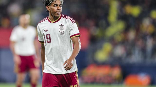 Lamine Yamal, en un encuentro reciente con la selección española.