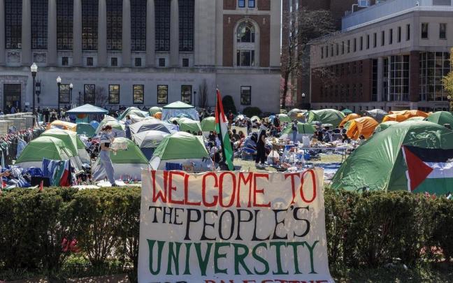Una protesta pro-palestina en la universidad de Columbia. / EFE Una protesta pro-palestina en la universidad de Columbia.