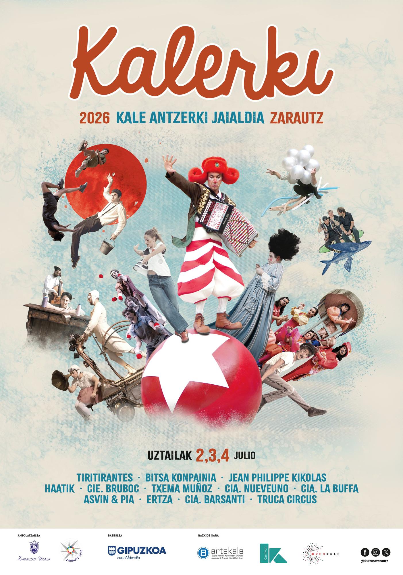 Cartel del festival Kalerki de Zarautz.
