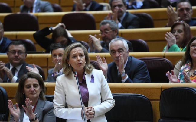 Nadia Calviño comparece en el Senado.