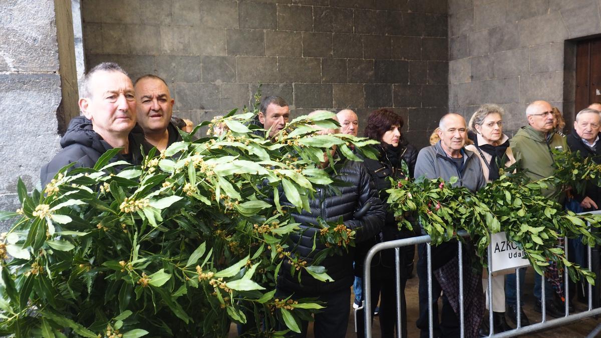 Los ramos serán protagonistas en las calles de Azkoitia la mañana del 29 de marzo.