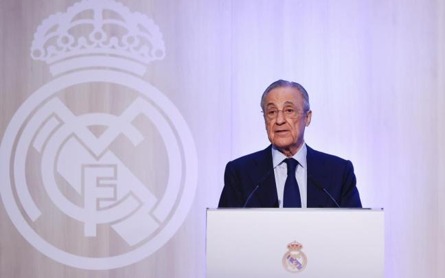 Florentino Pérez, durante una comparecencia como presidente del Real Madrid.