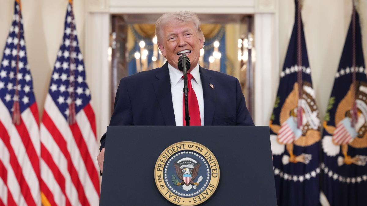 El presidente de EE.UU., Donald Trump, en el discurso a la nación