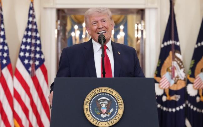 El presidente de EE.UU., Donald Trump, en el discurso a la nación