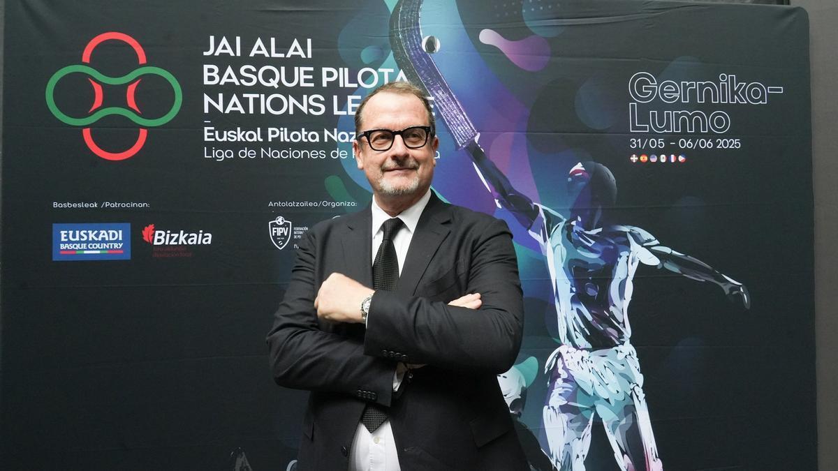Xavier Cazaubon, presidente de la Federación Internacional de Pelota Vasca.