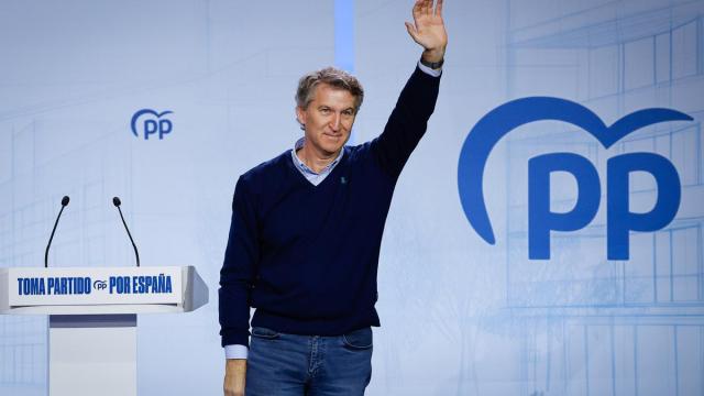 Feijóo, durante el acto en Burgos.