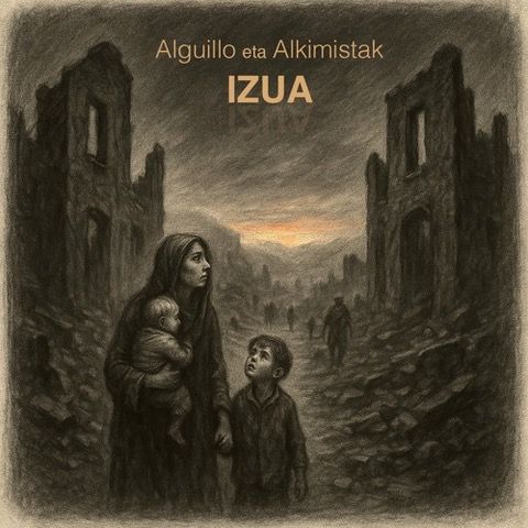 Portada del single 'Izua' de Alguillo & Alkimistak.
