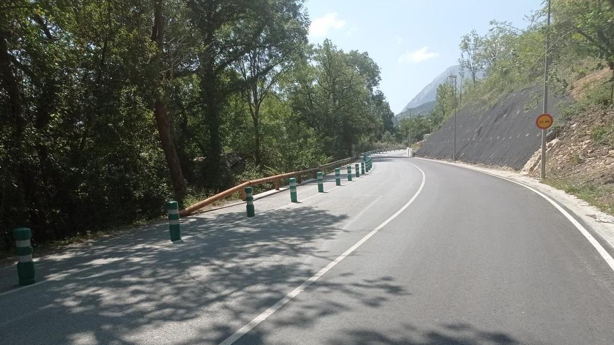 Finalizadas las obras de reparación de la carretera de Mendiola
