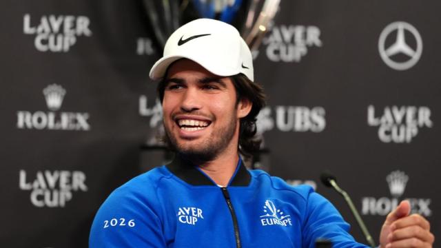 Carlos Alcaraz en la rueda de prensa de la Laver Cup 2026.