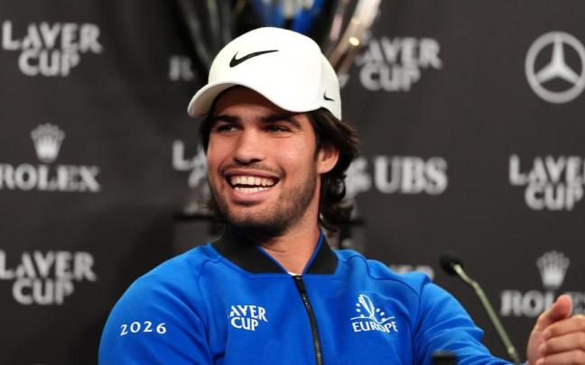 Carlos Alcaraz en la rueda de prensa de la Laver Cup 2026.
