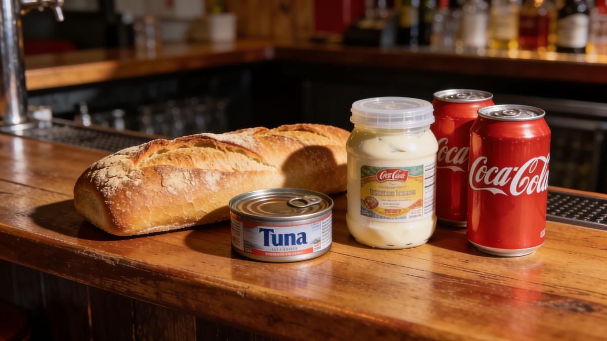 Comida y bebida similar a la que consumió el ladrón.