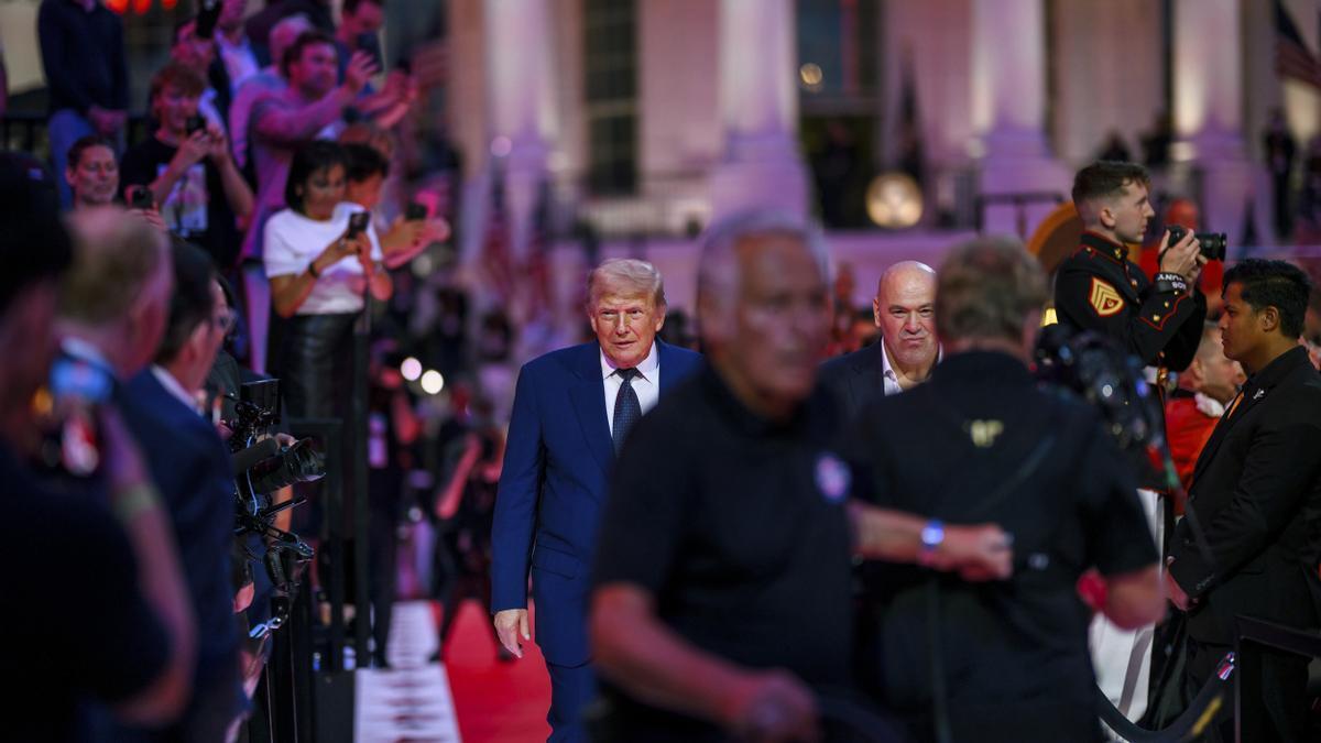 Trump, durante el evento de peleas de artes marciales mixtas (MMA) de la UFC celebrado el domingo en la Casa Blanca.