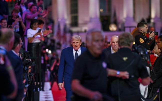 Trump, durante el evento de peleas de artes marciales mixtas (MMA) de la UFC celebrado el domingo en la Casa Blanca.
