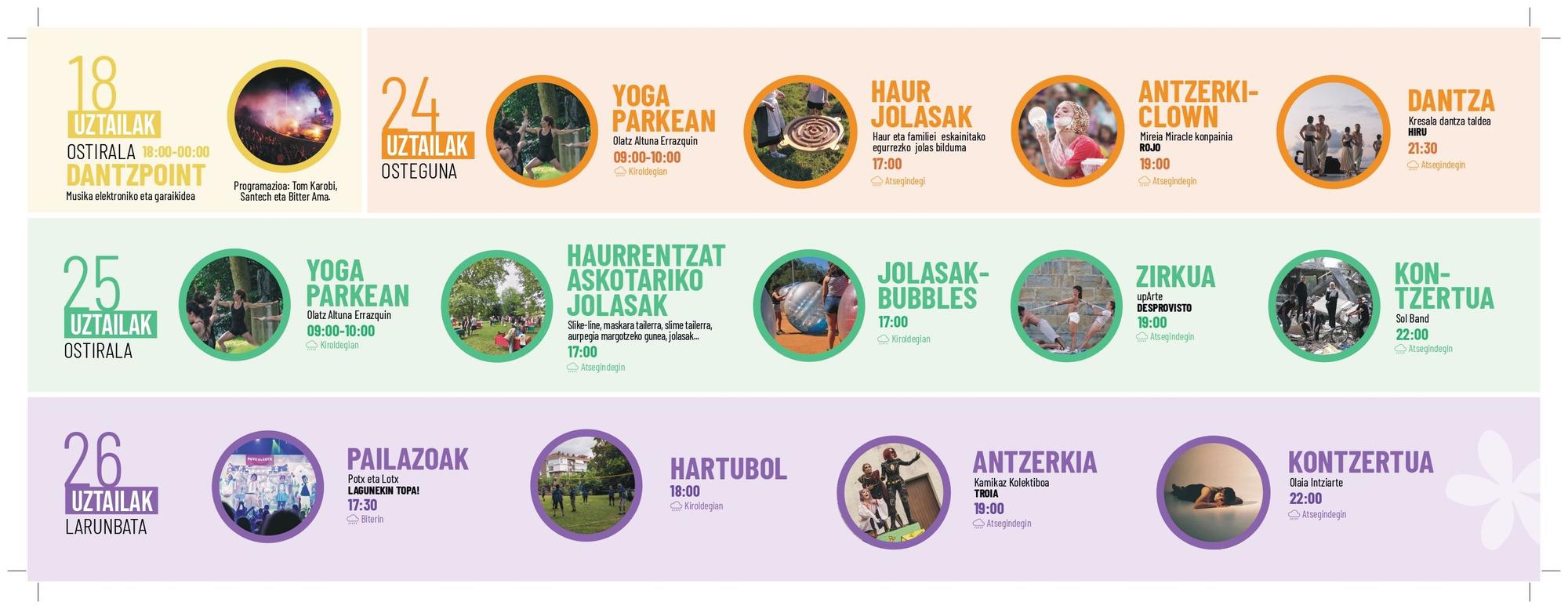 Cartel con la programación