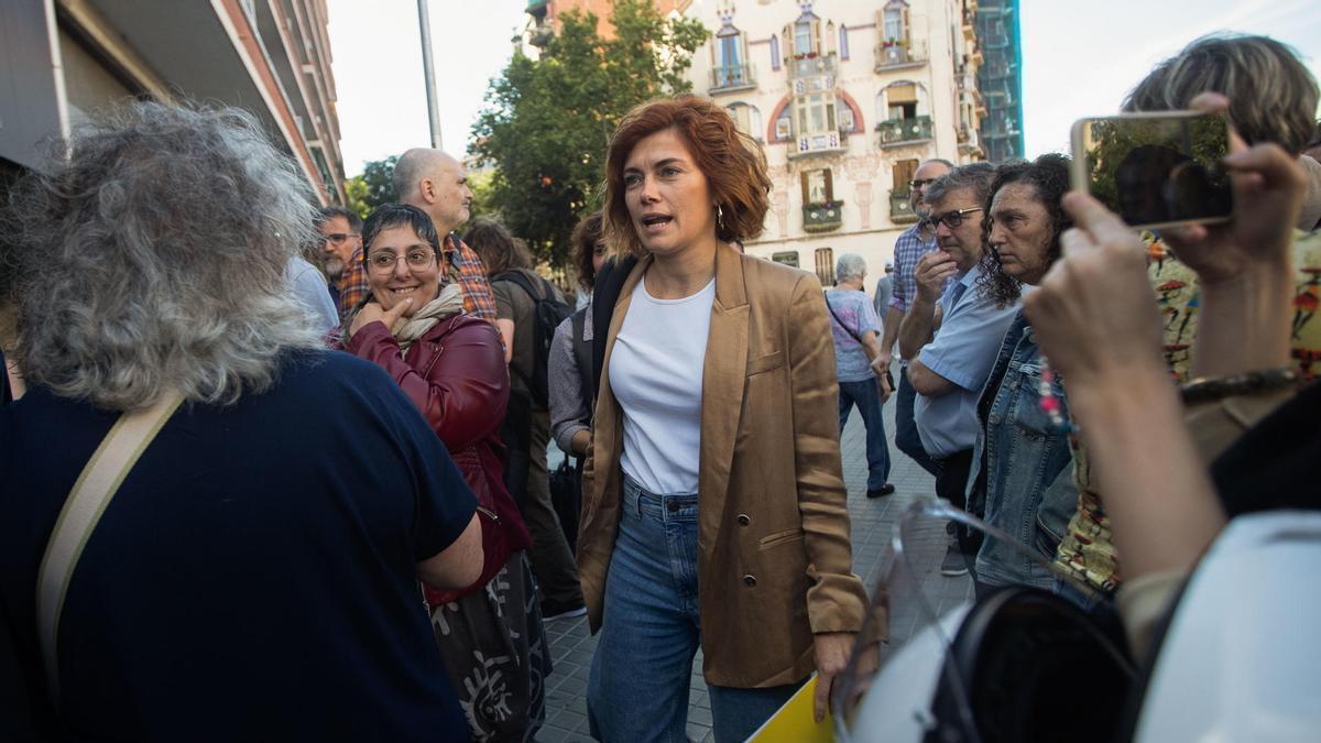 La regidora y número uno en el ayuntamiento de Barcelona por Esquerra, Elisenda Alamany, a su llegada al congreso.