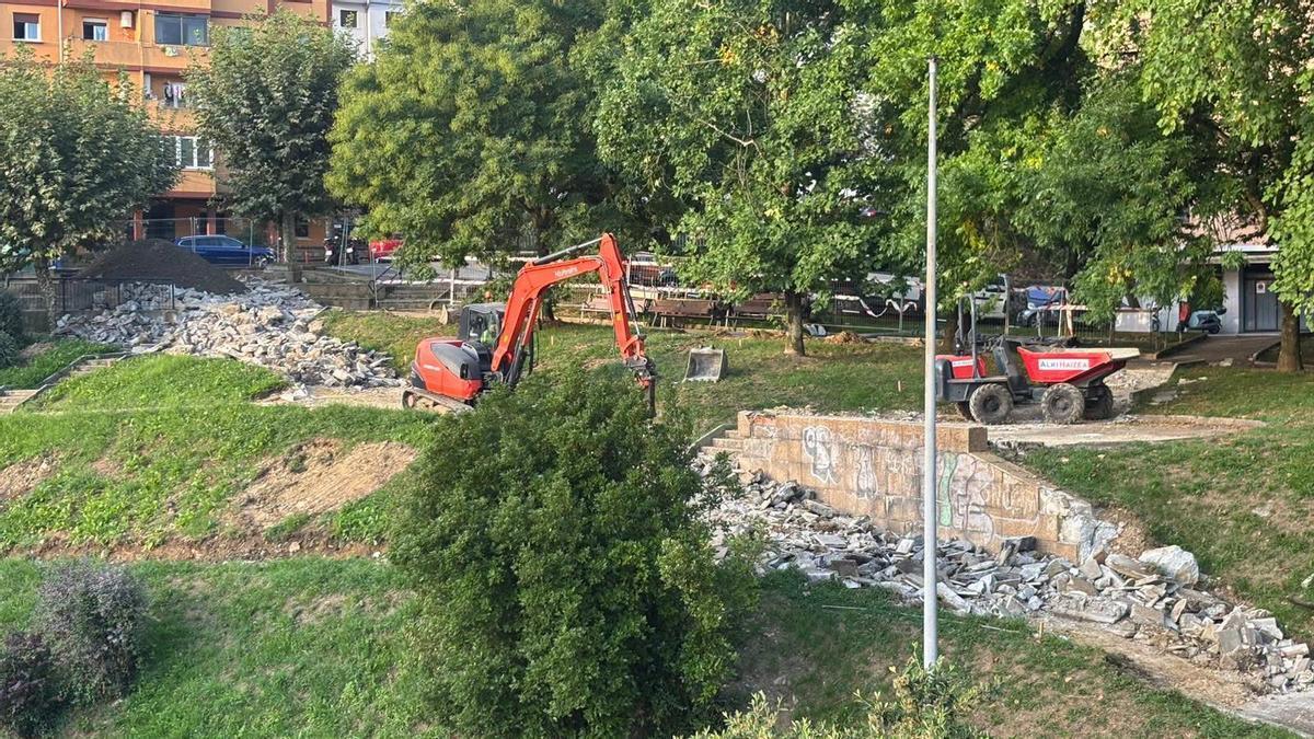 Obras para la construcción de la haurreskola.
