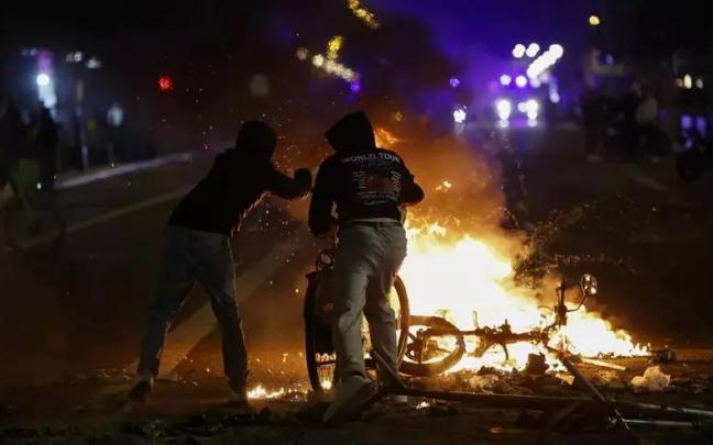 Protesta convocada por redes sociales en Barcelona.
