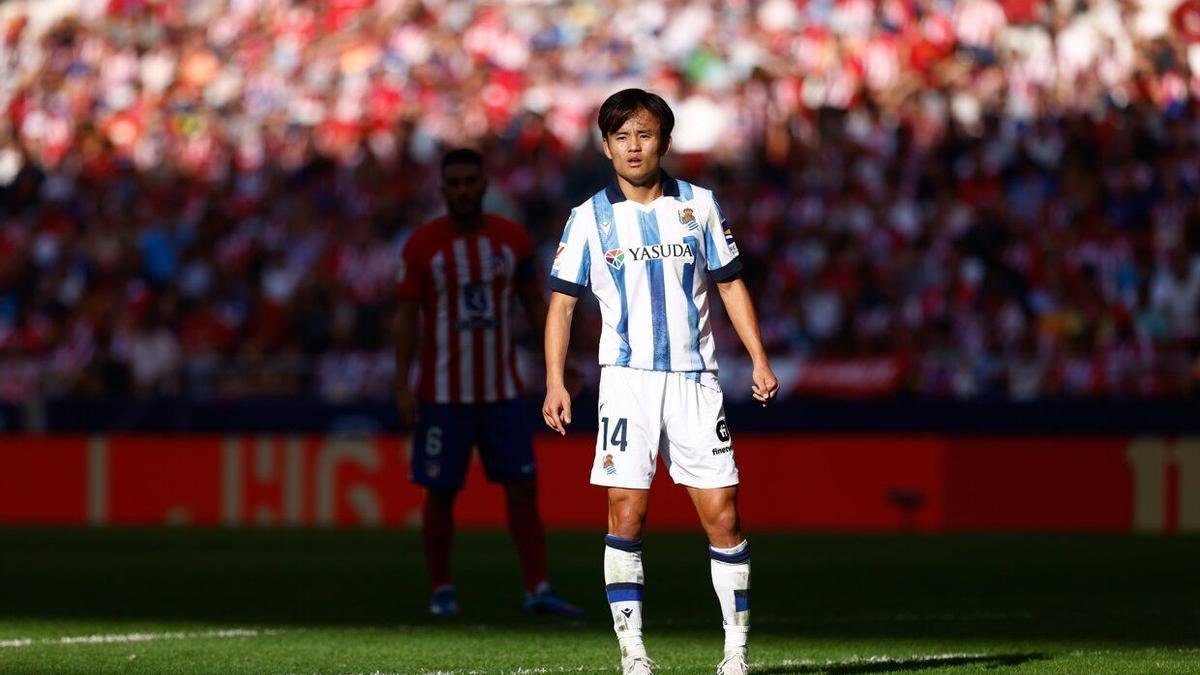 Take Kubo, en un momento del partido del domingo en el Metropolitano. / EUROPA PRESS