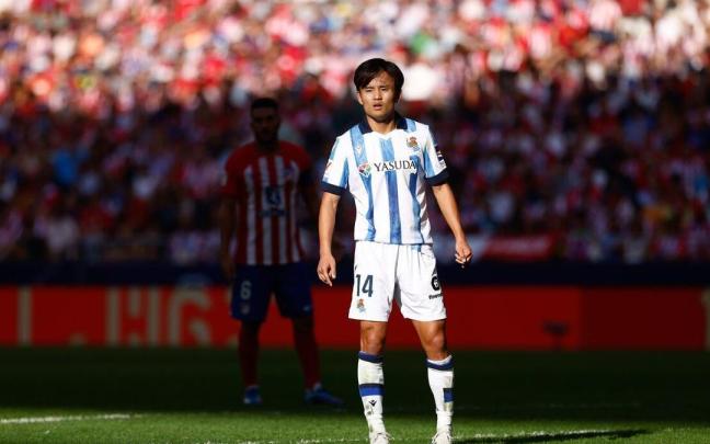 Take Kubo, en un momento del partido del domingo en el Metropolitano. / EUROPA PRESS