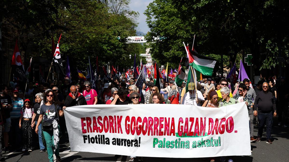 Las manifestaciones incluyeron también una denuncia de las masacres en Gaza.
