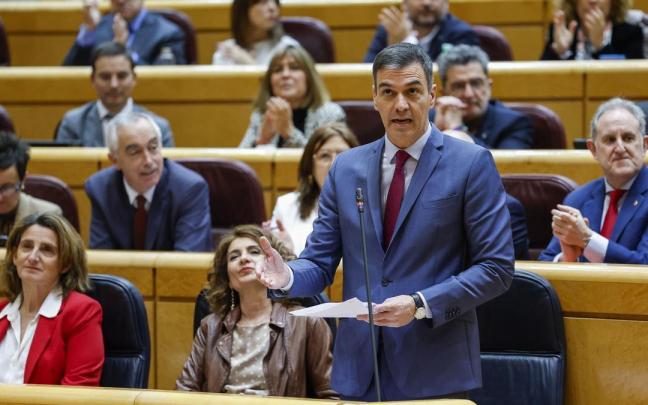 Sánchez interviene ante el pleno del Senado. / EFE Sánchez interviene ante el pleno del Senado.
