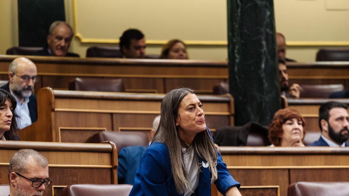 La diputada y portavoz de Junts en el Congreso, Miriam Nogueras, durante una votación en la sesión plenario en un pleno en el Congreso de los Diputados.