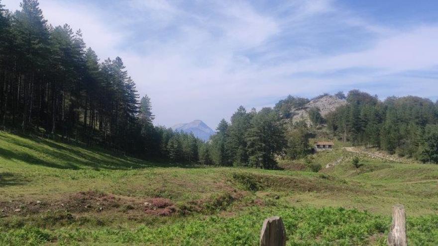 Camino de Aitzorrotz se ve Anboto