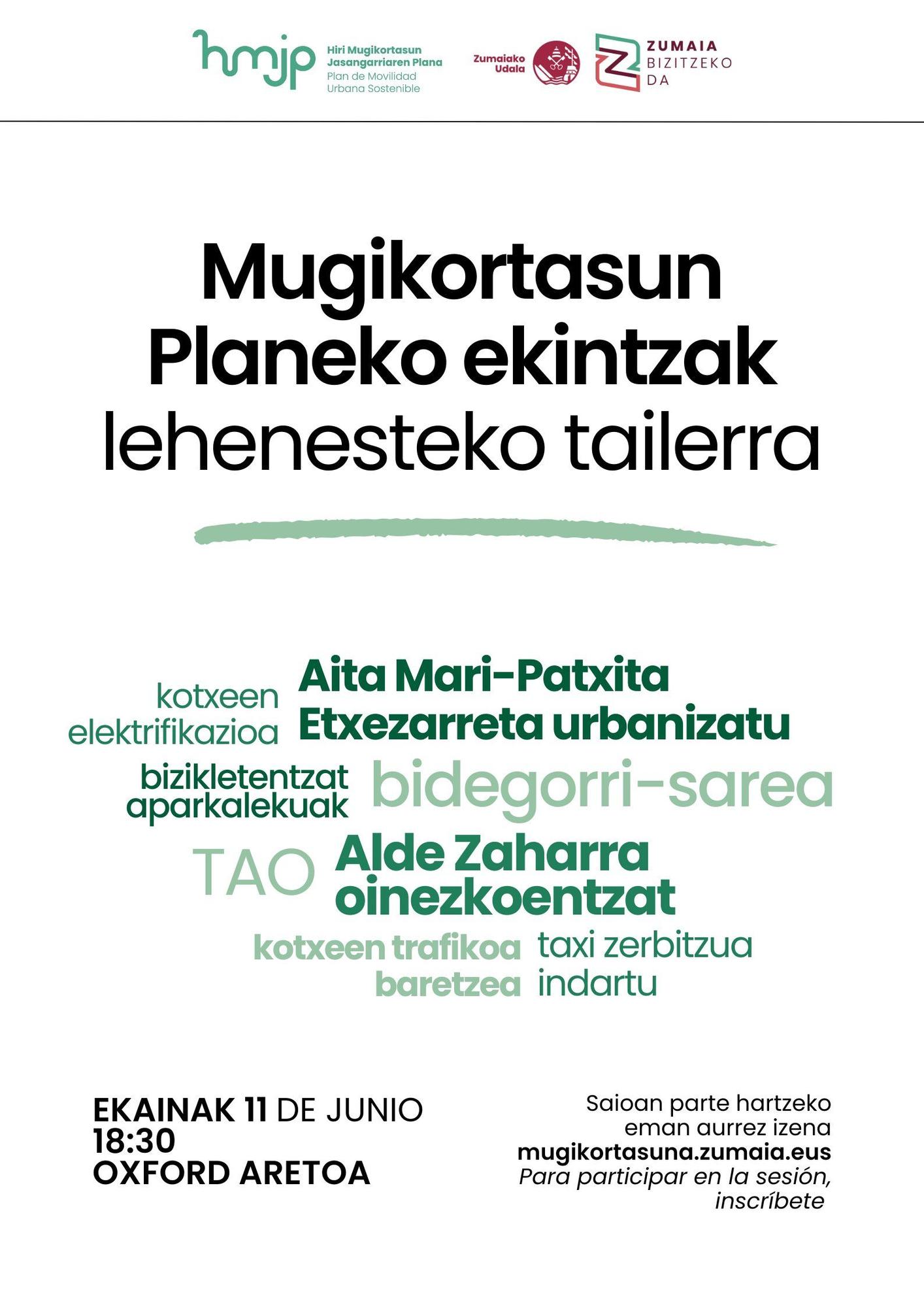 Cartel de la sesión que realizarán este miércoles en la sala Oxford de Zumaia.