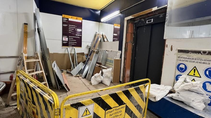 Imagen de las obras del nuevo ascensor