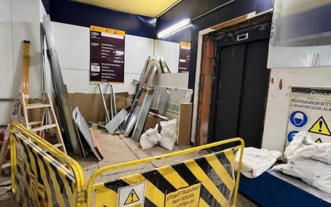 Imagen de las obras del nuevo ascensor