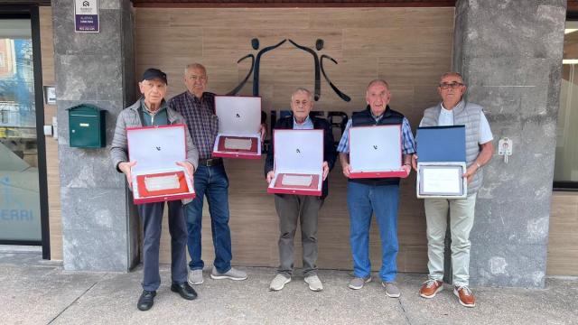 Los cinco homenajeados este martes por su labor voluntaria.