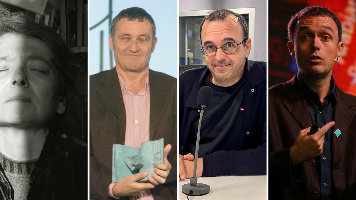 Eli Tolaretxipi, Matias Mujika, Jon Gerediaga y Mikel Ayestaran, de izquierda a derecha, en imágenes de archivo.