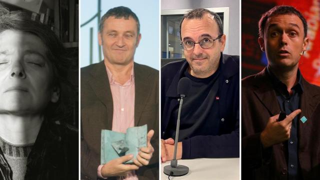 Eli Tolaretxipi, Matias Mujika, Jon Gerediaga y Mikel Ayestaran, de izquierda a derecha, en imágenes de archivo.
