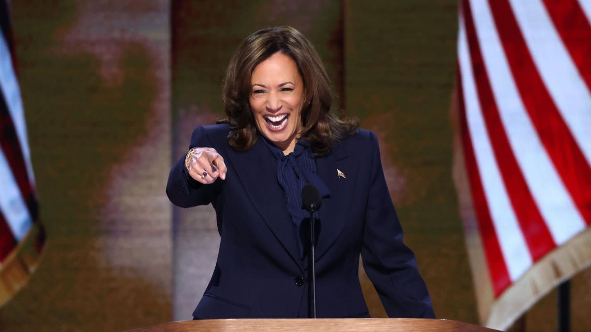 Kamala Harris, durante su intervención en la Convención Nacional Demócrata.