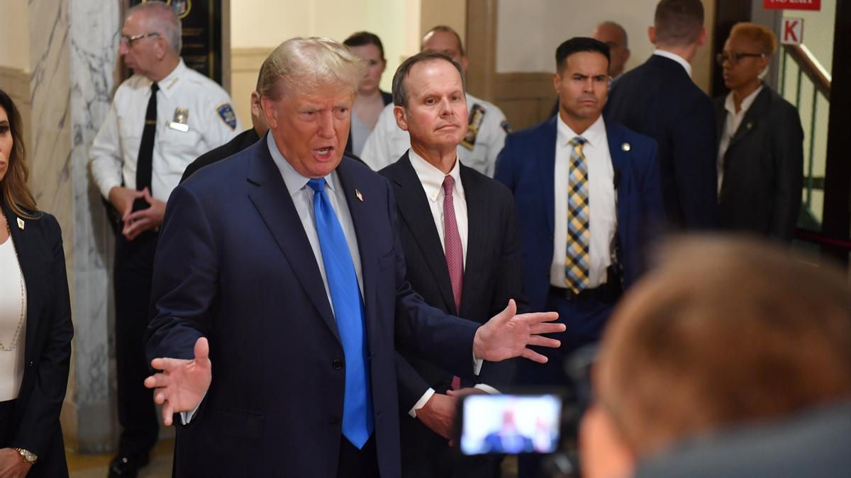 El expresidente estadounidense Donald Trump en la Corte Suprema de Nueva York.