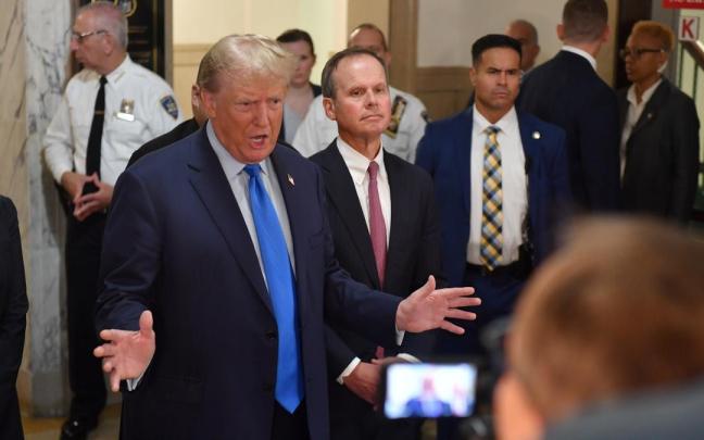 El expresidente estadounidense Donald Trump en la Corte Suprema de Nueva York.