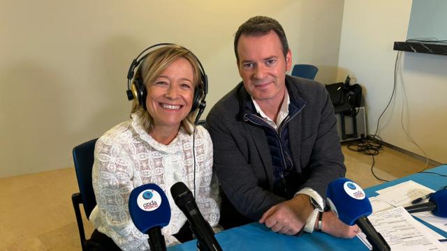 Eider Mendoza en el set de ONDA VASCA en el Kursaal