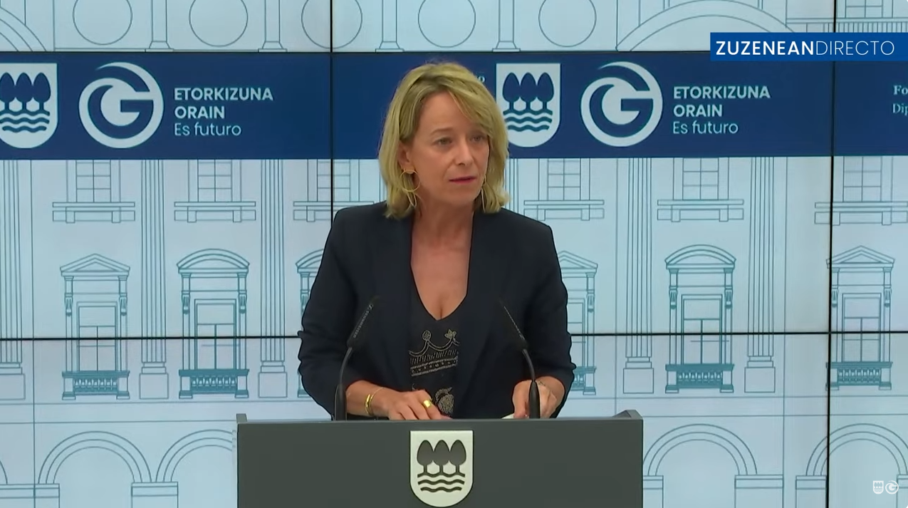 Eider Mendoza durante la comparecencia de esta mañana