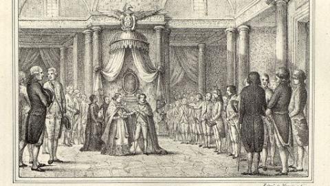 El rey José Napoleón jurando la Constitución de Baiona