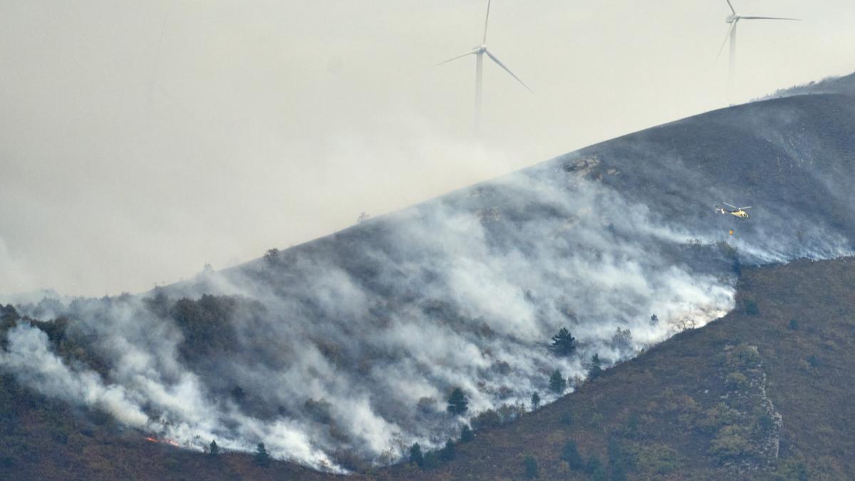 Labores de extinción en la Sierra de Elgea. EP