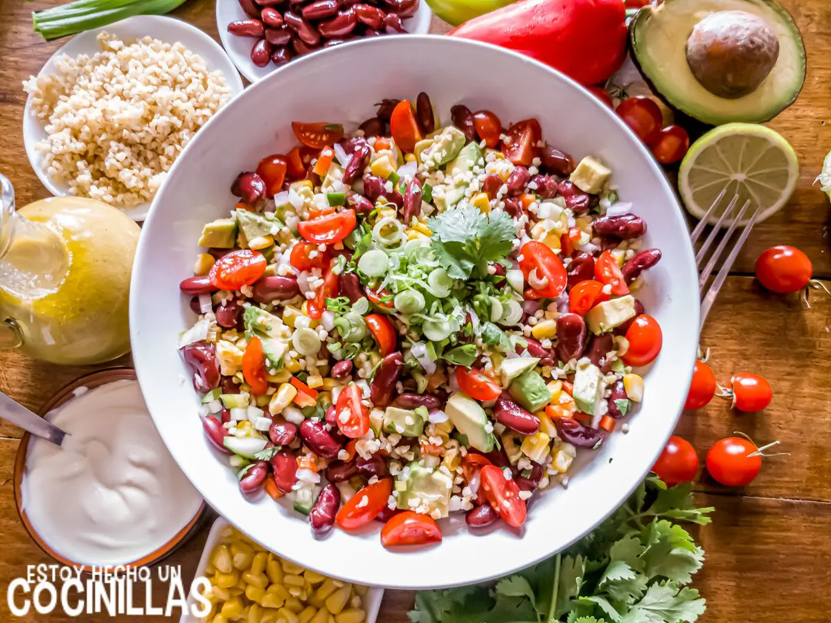 Ensalada de alubias rojas y bulgur