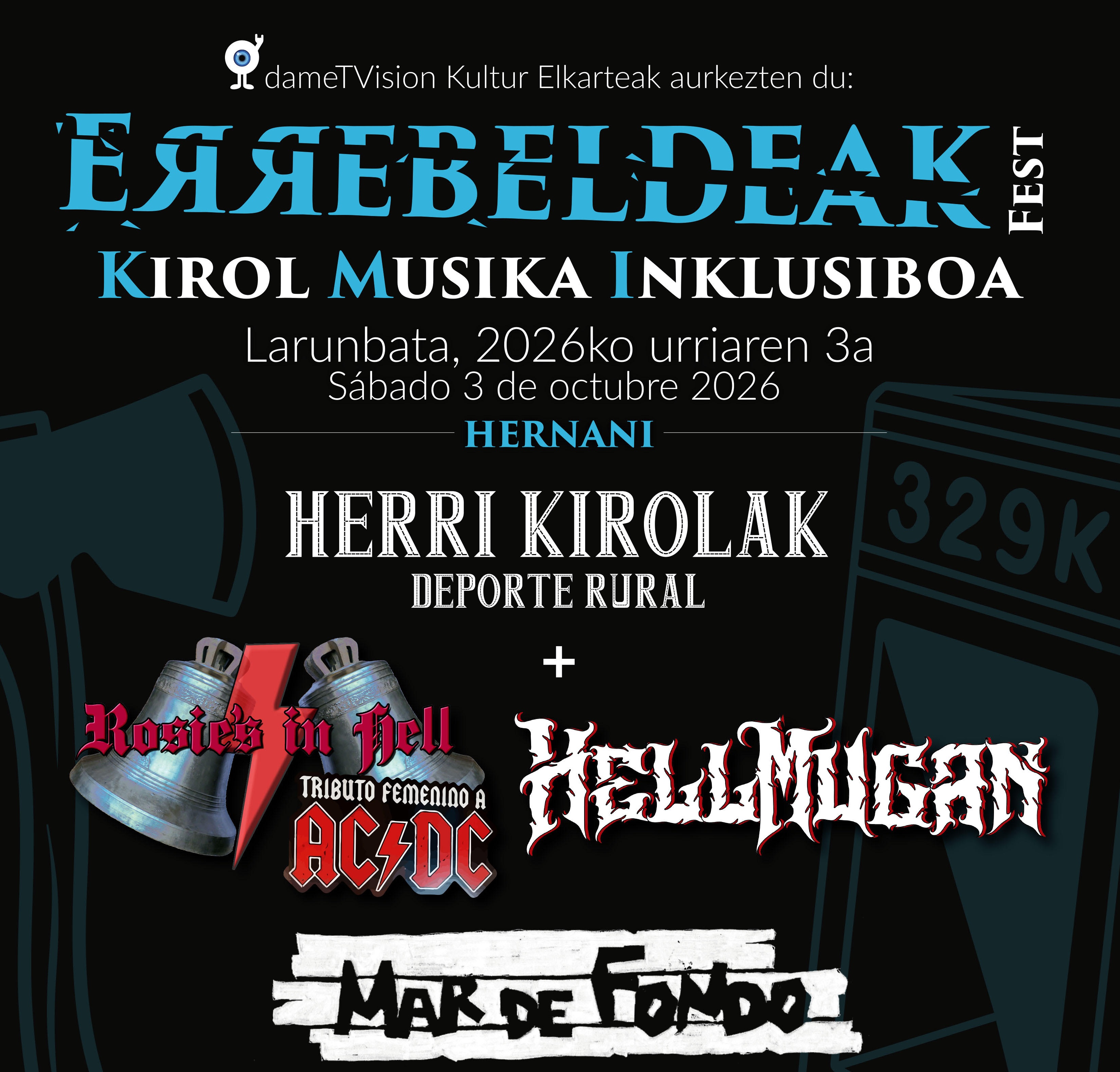 Cartel del Errebeldeak Fest 2026 en Hernani