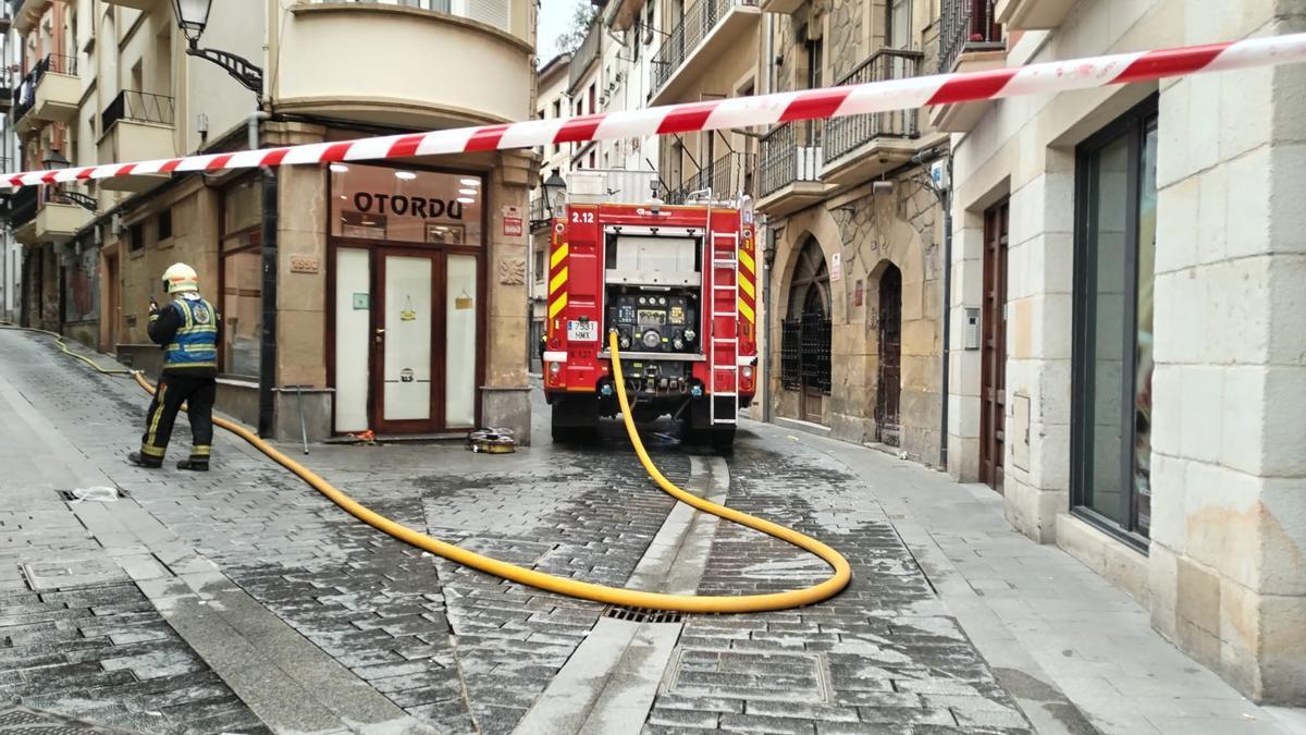La calle Santxo Enea de Errenteria, donde se ha producido el incendio. N.G.
