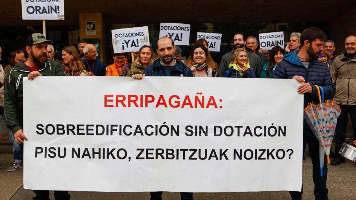 Imágenes de archivo de una protesta de vecinos de Erripagaña en Burlada en 2023 Jon Urriza